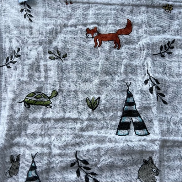 Little unicorn Cotton Muslin Baby Security Blanket woodland animals - Picture 3 of 5